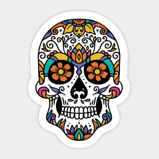 Craneo Dia De Los Muertos. Vintage Sugar Skull with Flowers Dia De Muertos Shirt Sticker